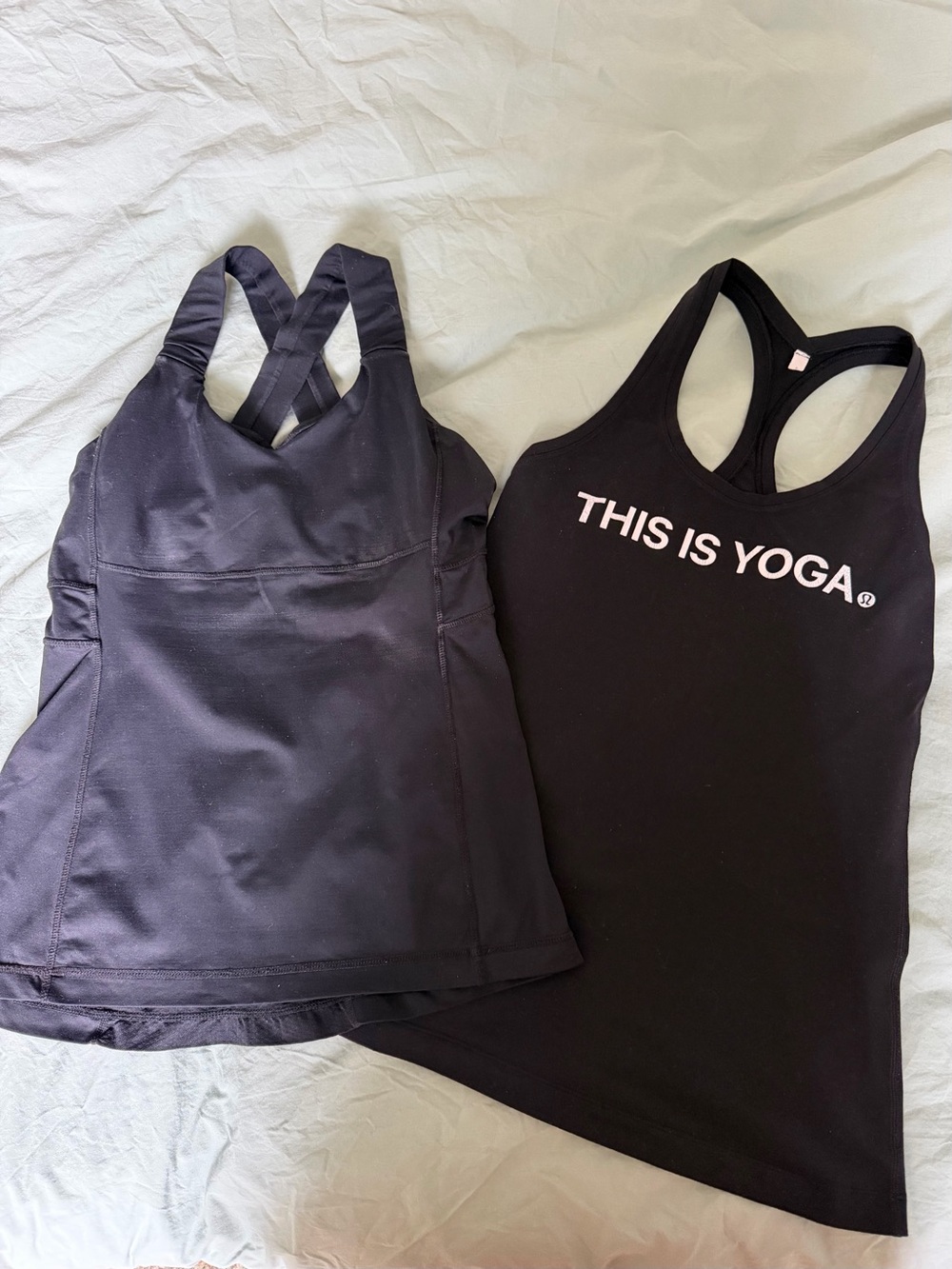 lululemon athletica Black Racerback Yoga Tanks (Pair)